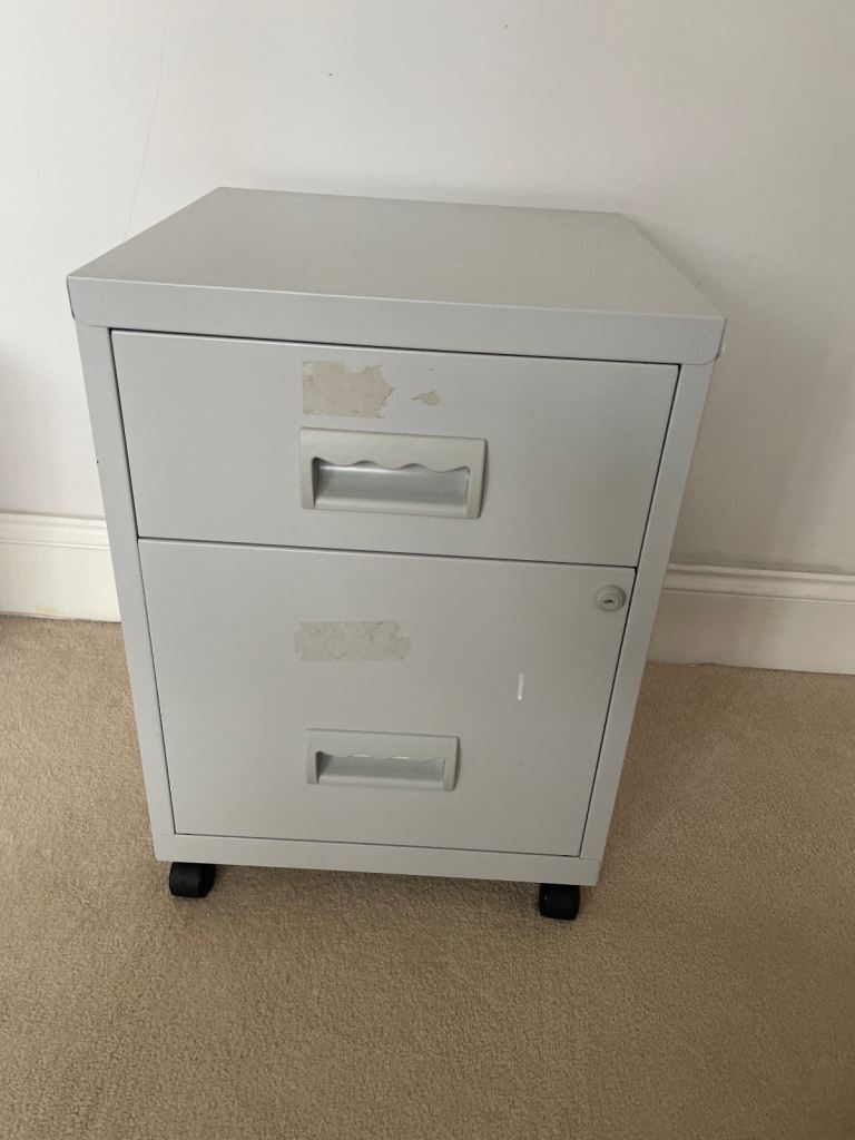 Metal cabinet with two drawers