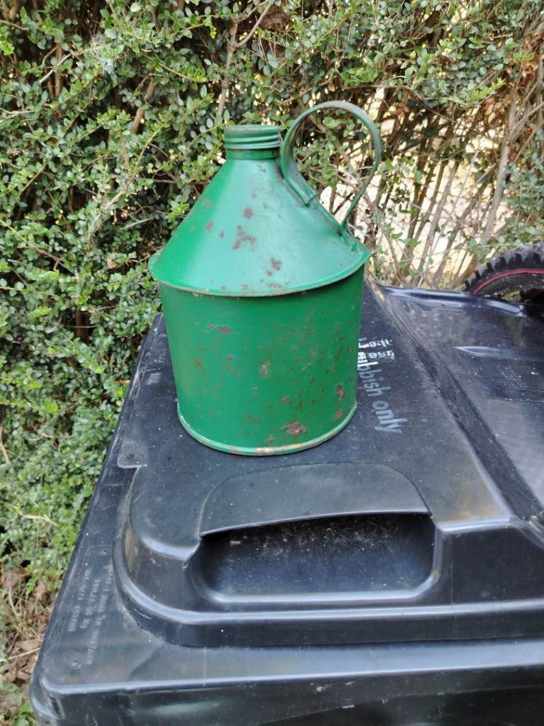 Vintage Green Metal Garden Planter / Jug - Fair Condition