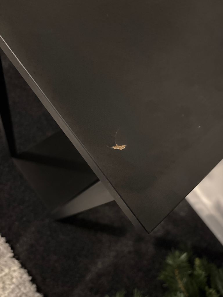 Black and oak wood desk 