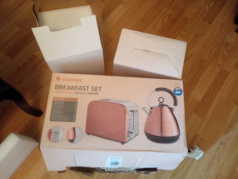 NEW Goodmans Breakfast Set - Copper Effect Kettle & Toaster