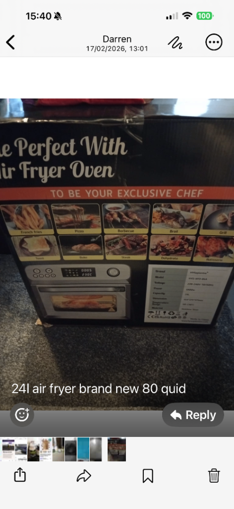 Almost new 24l Air Fryer oven