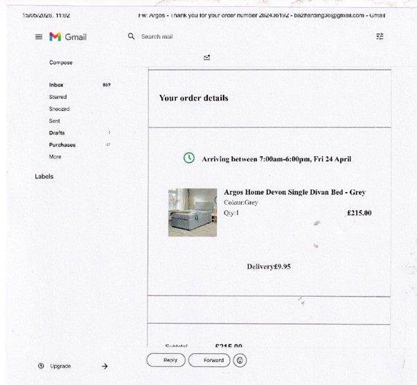 argos brand new single divan bed