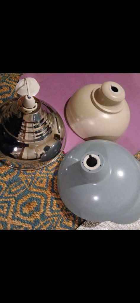 Four metal lamp shades in perfect condition