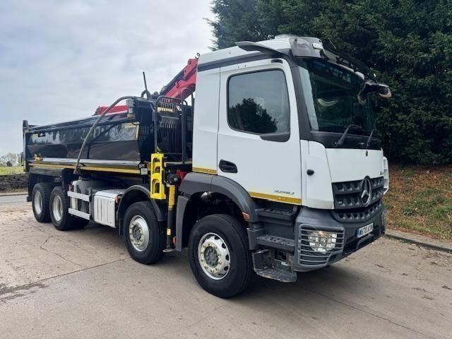 2020 70 Mercedes Arocs 3240 Euro 6 8x4 tipper Epsilon m125l crane wacker carrier