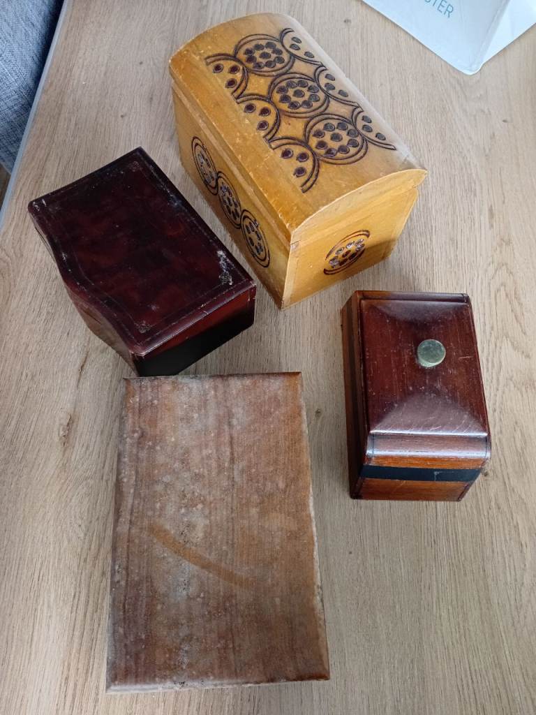Vintage - Antique ( Trinket Boxes ) Wooden - Wood ( Job Lot )