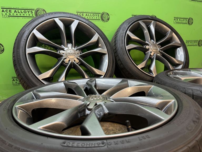 *REFURBISHED* AUDI S3 STYLE 18” 5x112 ALLOY WHEELS + GOOD TYRES CADDY A3 A4 
