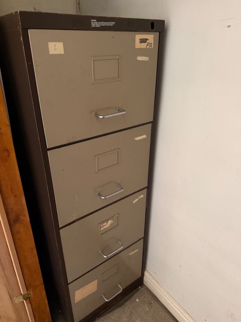 Grey Metal 4-Drawer Filing Cabinet 