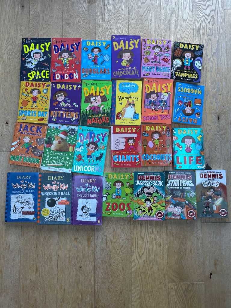 25 book bundle including Daisy and the Trouble with, Beano and Diary of a Wimpy Kid