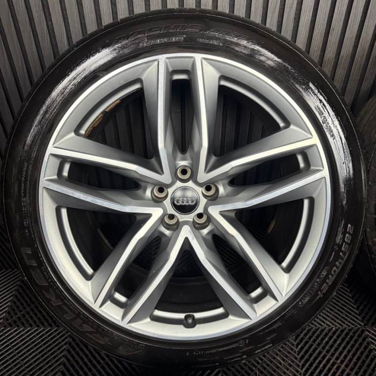 21'' GENUINE AUDI Q7 S LINE RS GREY DC ALLOY WHEELS ALLOYS TYRES