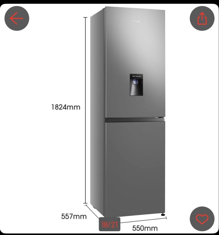 image for Hisense RB327N4WCE Freestanding Fridge Freezer - Silver