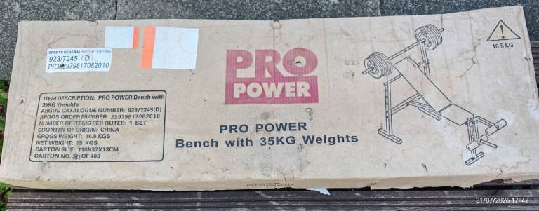 PRO POWER Bench with 35KG Weights – Brand New in Box