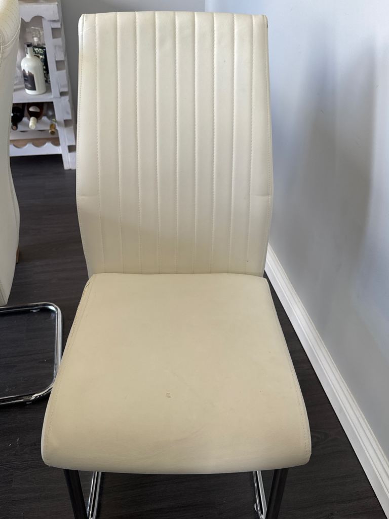 White dining table and white Dining Chairs set of 8 