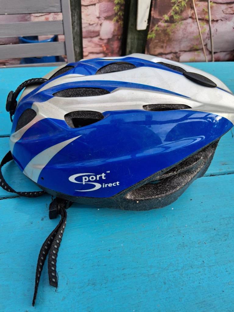 Sport Direct Cycling Helmet – Blue and White, Good Condition