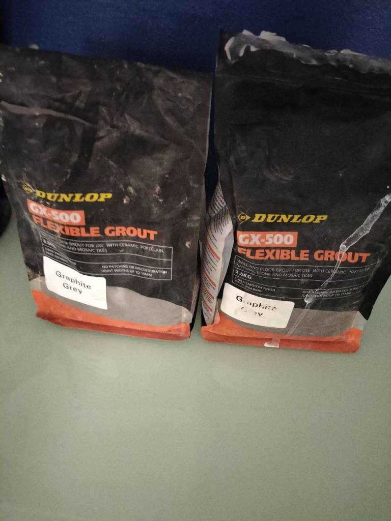 image for New unused 4 KG Dunlop GX500 Flexible tile grout Graphite grey