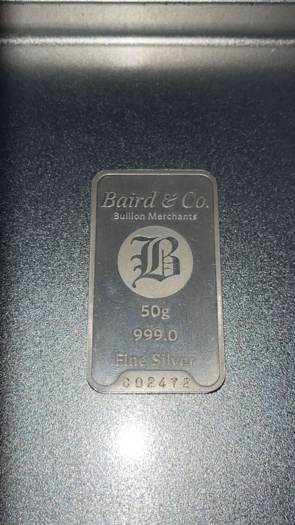 Baird & Co 50G silver bar 