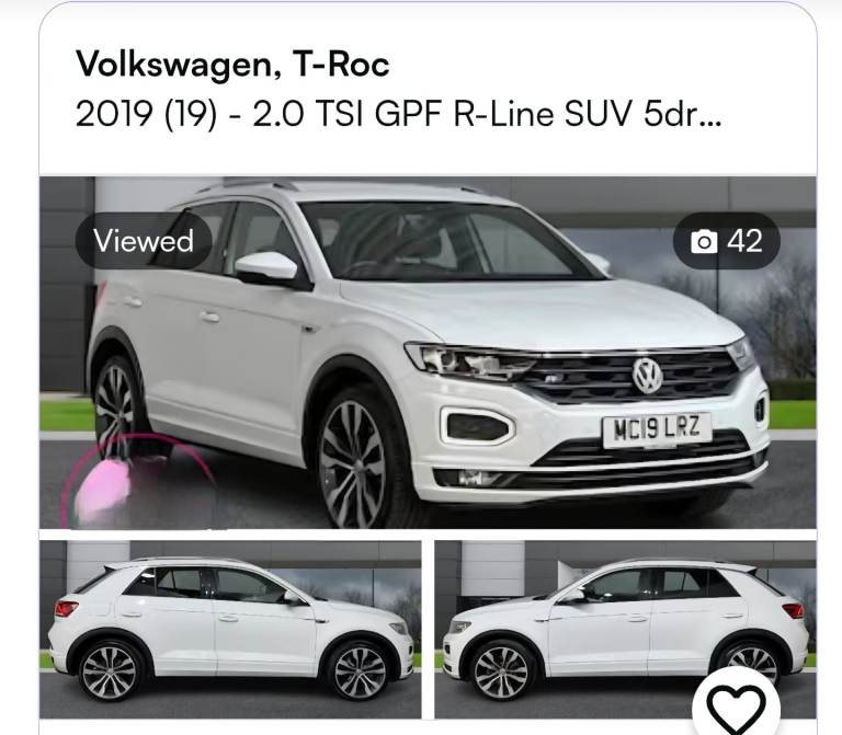 Volkswagen, T-ROC, Hatchback, 2019, Semi-Auto, 1984 (cc), 5 doors