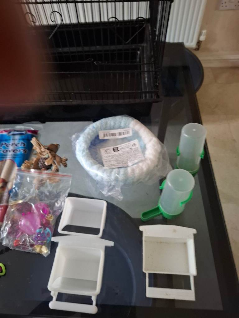 Budgie cage and accessories 