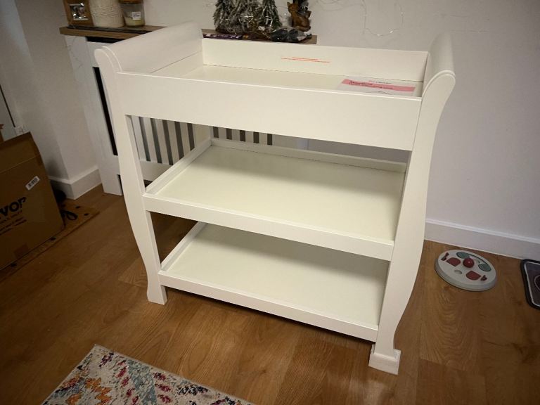 *NEW* Obaby Stamford Sleigh Open Changing Unit - White Changing Table