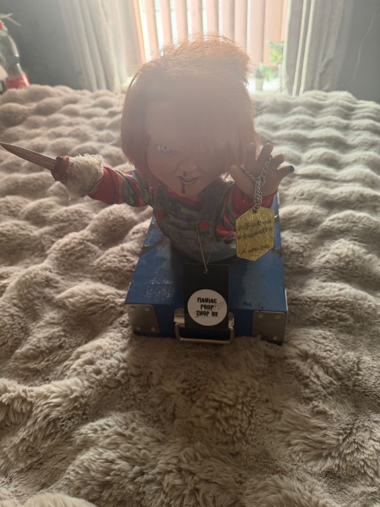 Chucky Childs Play Doll Custom on Cart 