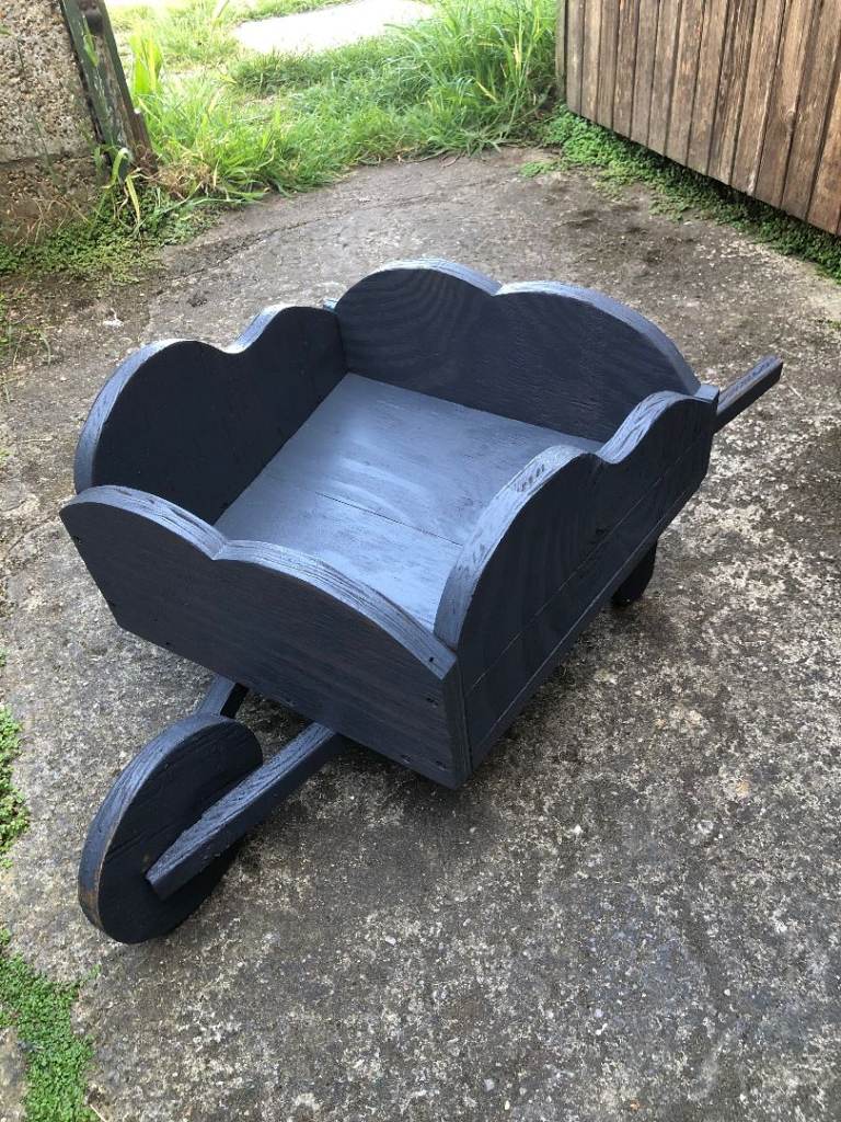 Wooden Wheelbarrow (£10) and Picnic Table Bird Feeder (£4)