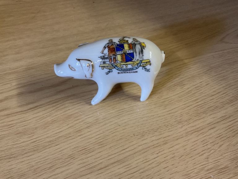 Birmingham Crested Ceramic Pig.