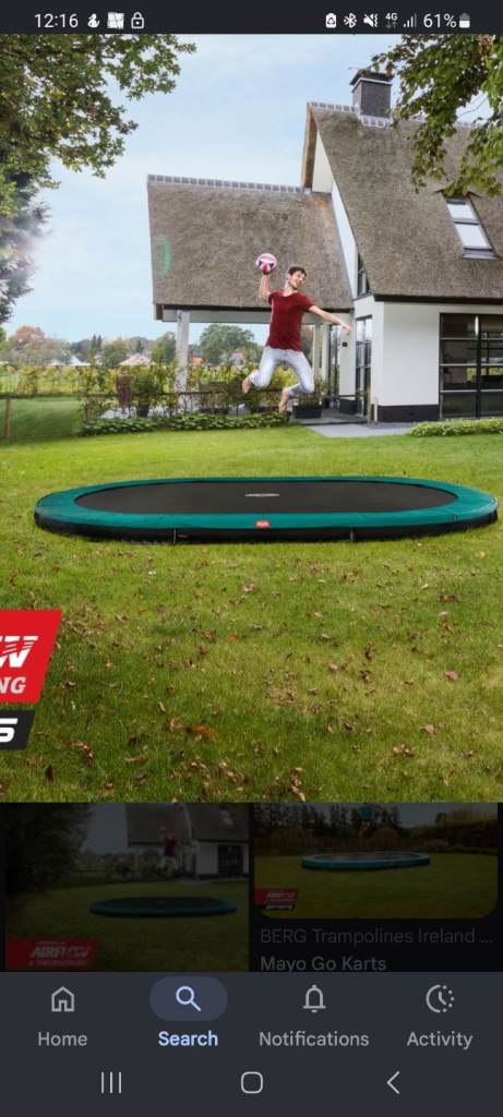 Kids Trampoline – Good Condition, Black Mat