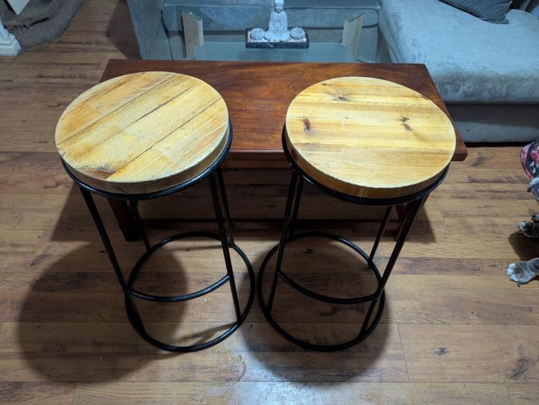 Wooden stools 3 ft tall £20 for both 