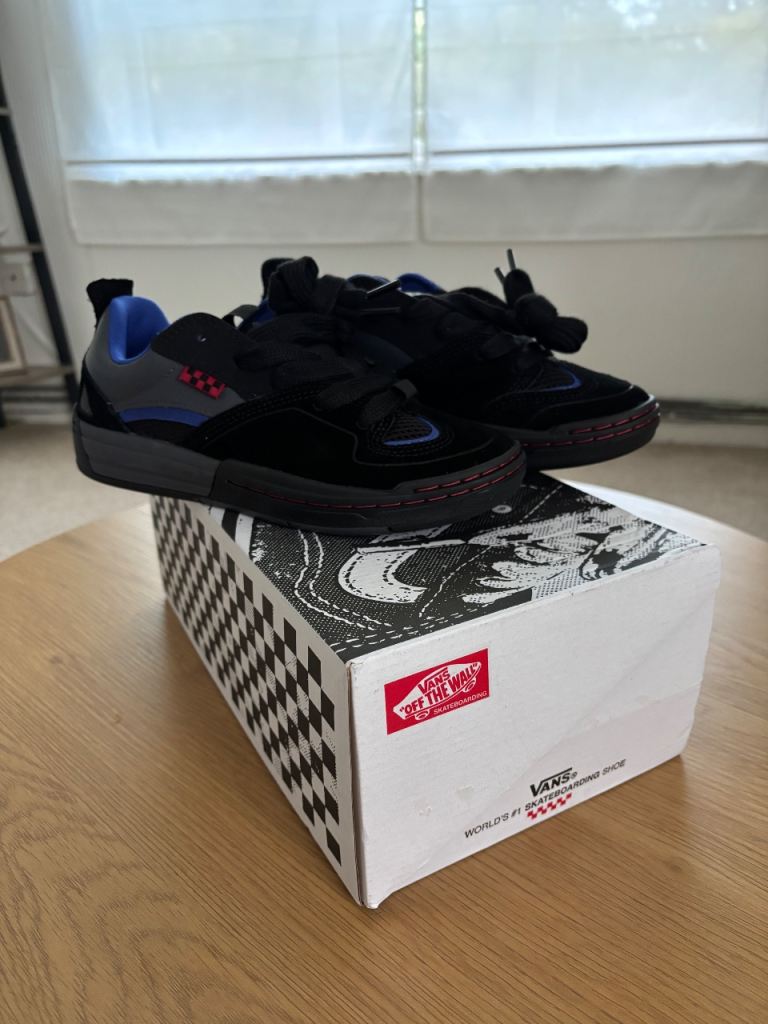 Vans Skateboarding Shoes - Black with Blue Accents, NEW