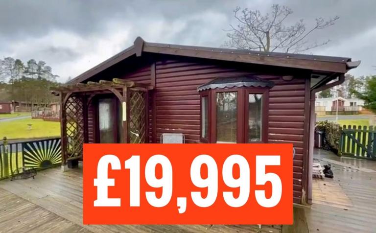 OFF SITE twin wooden lodge Scotland double glazed & central heated 2 bed