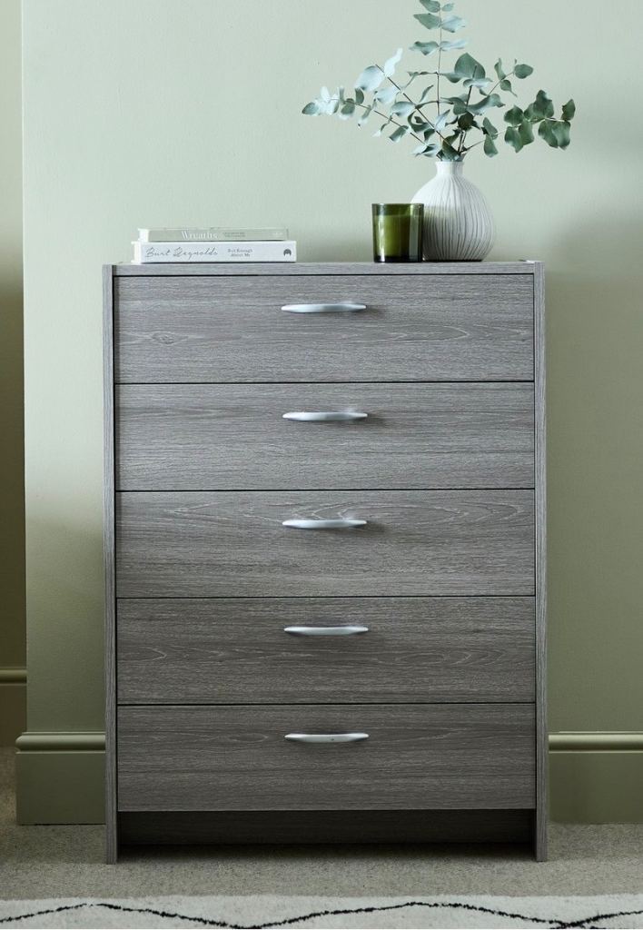 Brand new Grey 5-Drawer Chest