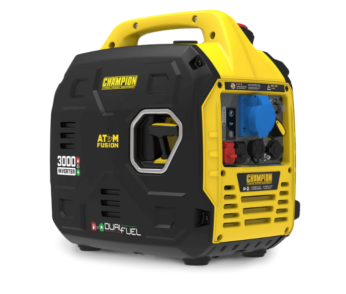 Champion 3000 Watt "Atom Fusion" Dual Fuel (Petrol or Propane) Inverter Generator. New condition.