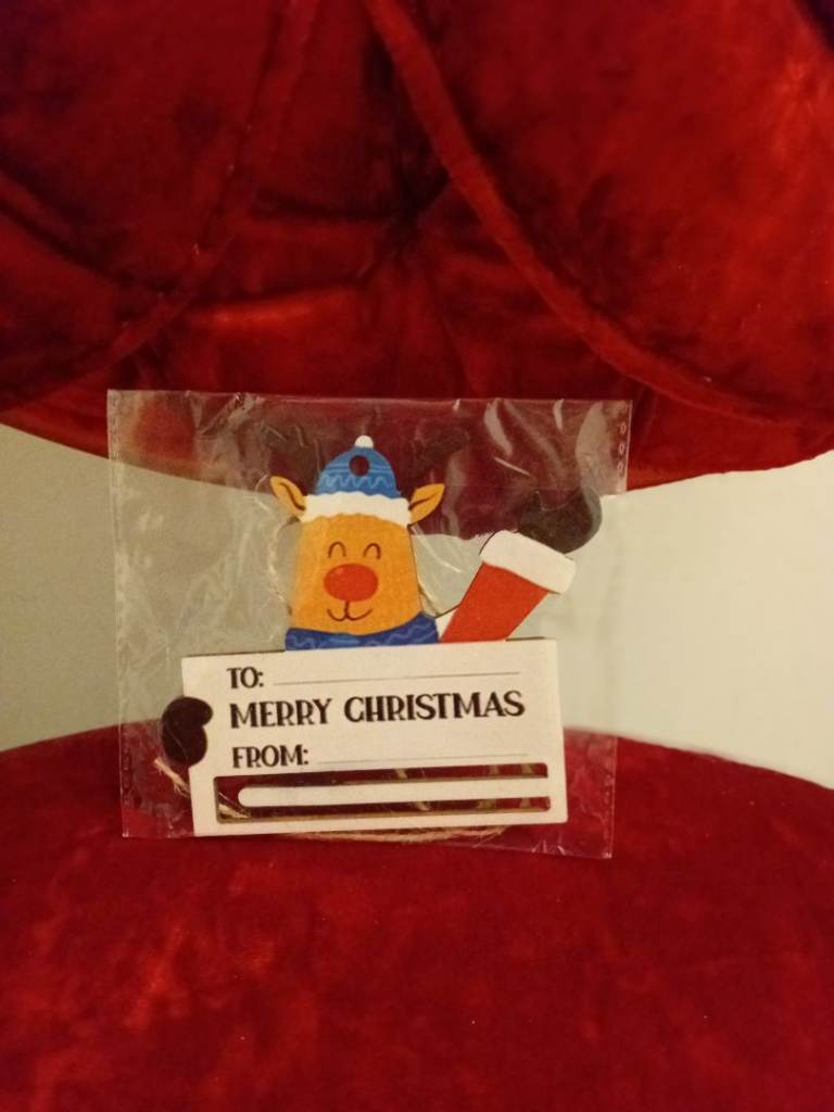 GIFT,NEW WOOD CHRISTMAS MONEY HOLDER