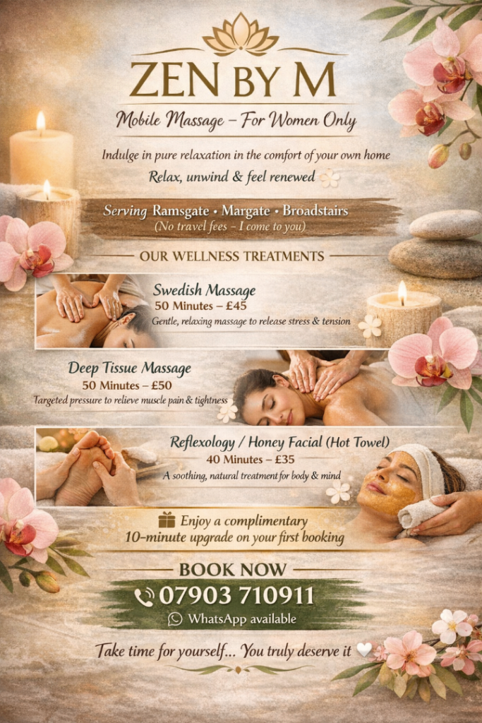 💆‍♀️ Mobile Massage Therapist — I Come To You | Ramsgate · Broadstairs · Margate