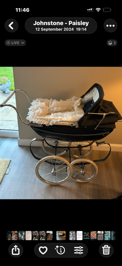 Child’s dolls silver cross pram