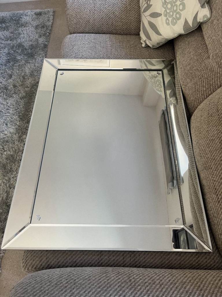 chrome silver mirror . wall mounted