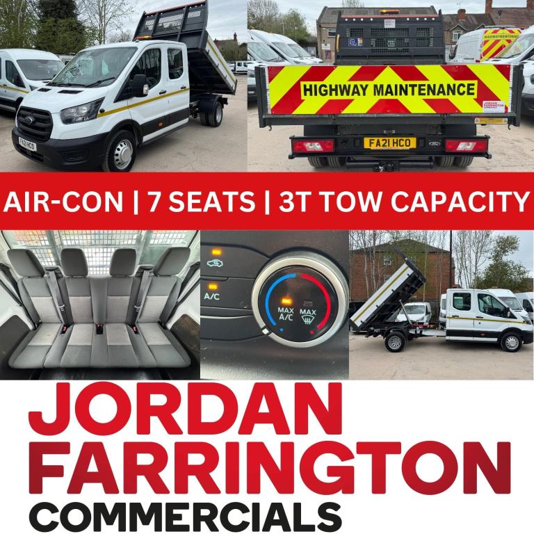 2021 FORD TRANSIT 350 RWD DRW DOUBLE CAB TIPPER**3 TON TOWING CAPACITY**AIR-CON