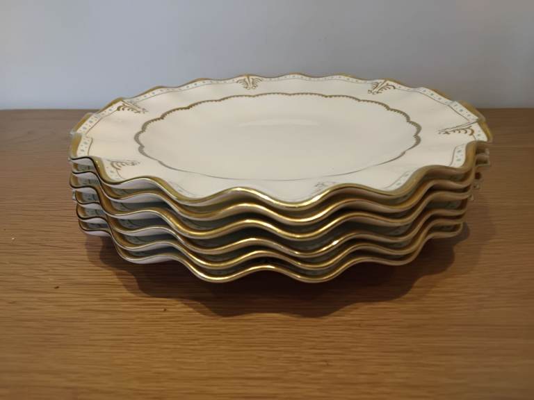 ROYAL CROWN DERBY LOMBARDY 6 X DINNER PLATES 1ST QUALITY