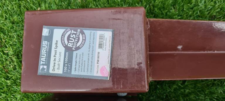 3 x 4" x 750mm long “Metpost” Style Fence Post Holders/Supports - 100mm x 100mm (4”) 