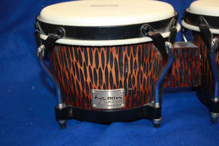 Tycoon Master Handcrafted Original Series Bongos Black Rims 7in + 8.1/2in Great Condition ~ £95 ono