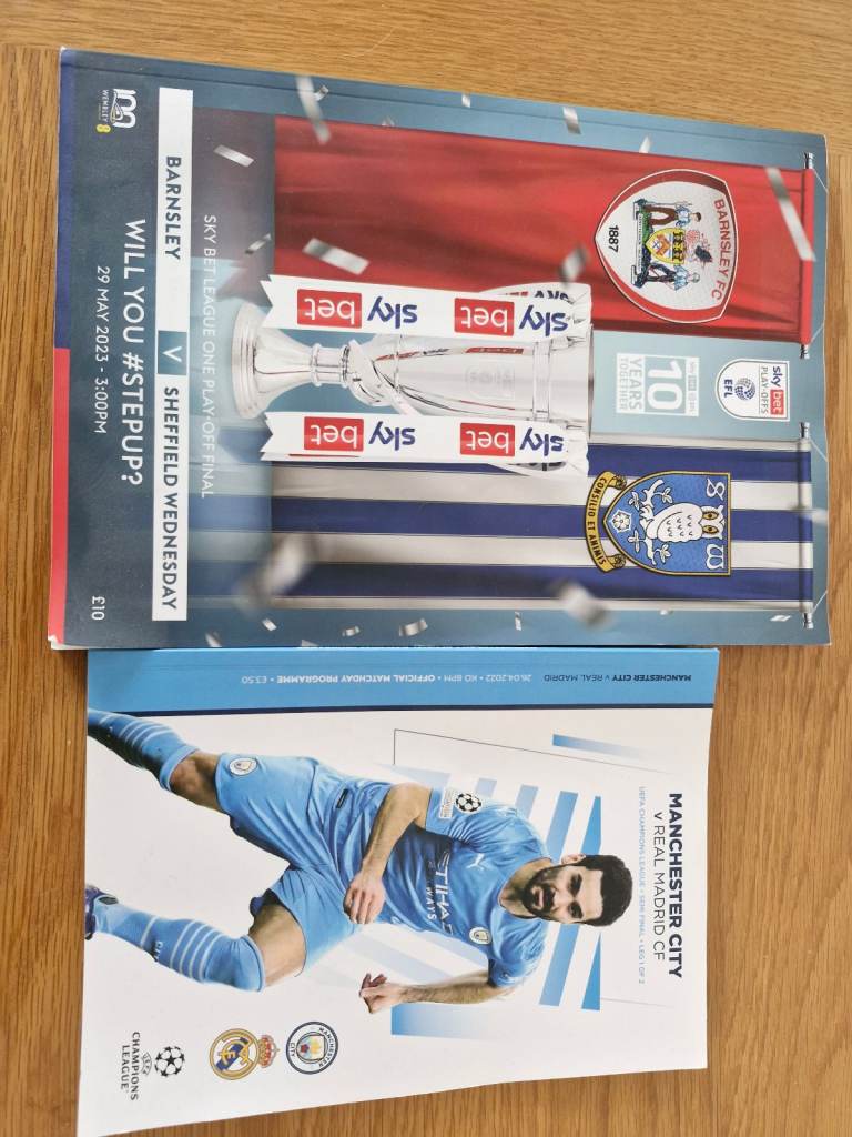 Man city v real 2022. Sheff weds v barnsley 2023.