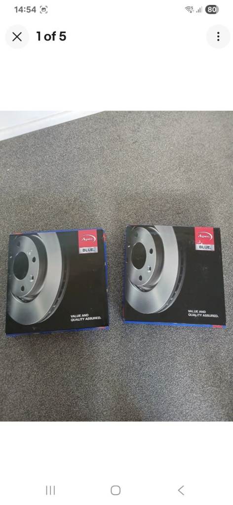 Apec Blue Rear Break Discs Pair 268mm 5 stud