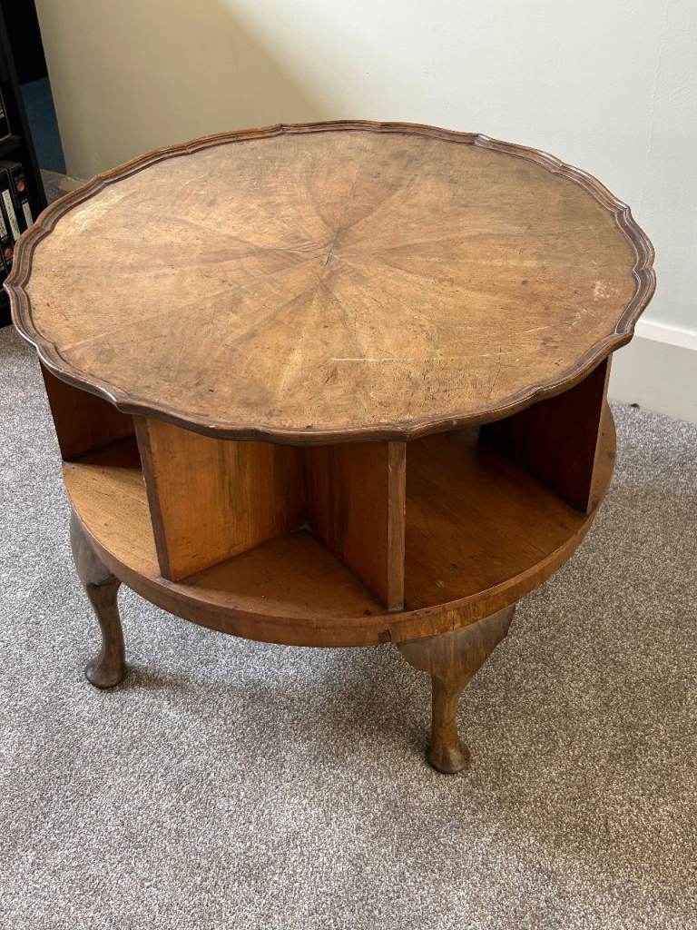 Vintage Wooden Coffee Table/Rotating Bookcase – Fair Condition | in ...
