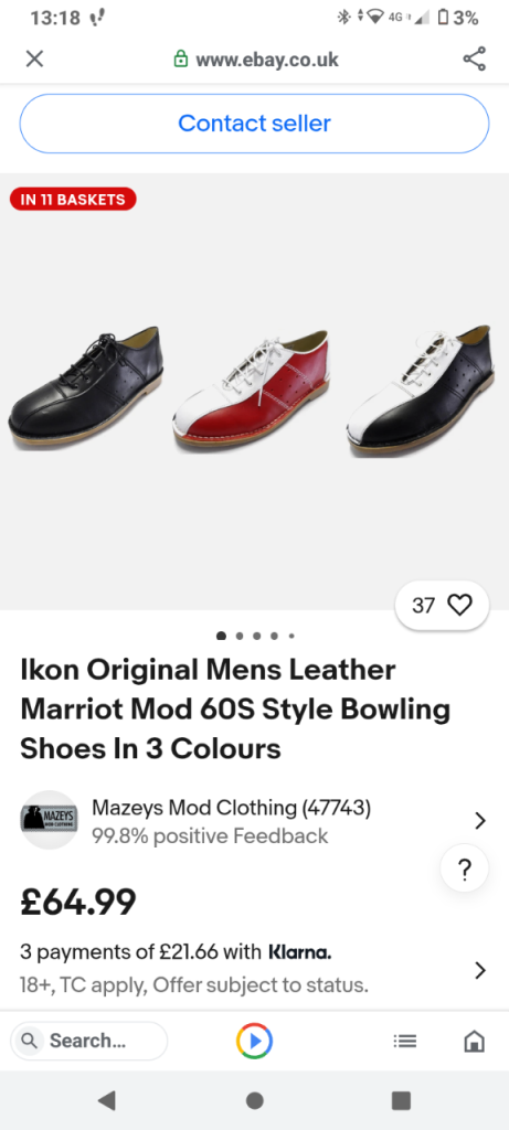 THE CLASSIC IKON BOWLING SHOE - RED AND WHITE - BRAND NEW WITH BOX SIZE 10