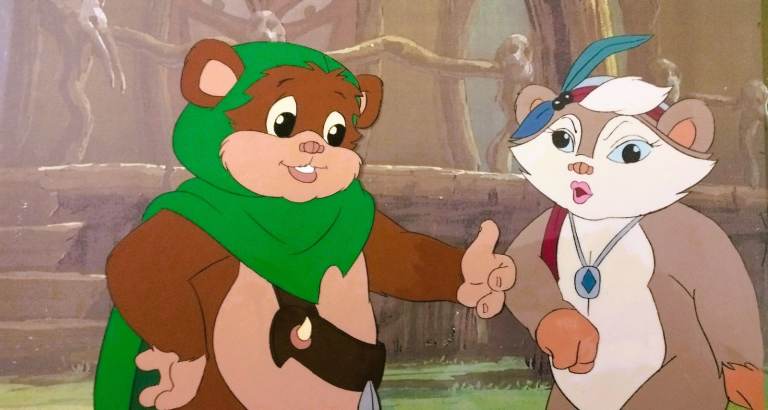 2 x Original Production Cel and Drawing of STAR WARS : EWOKS (1985) with COA