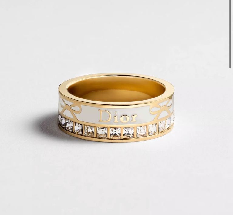Dior Rings x2 Gold and White with crystals 