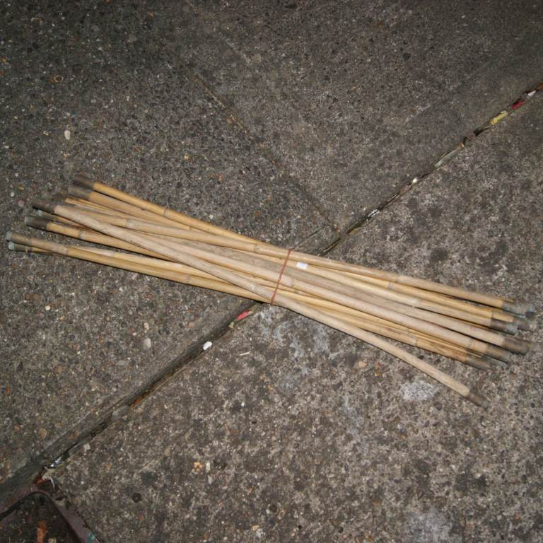 Vintage 3ft Bamboo Drain Rods 12 In Total With Brass Fittings