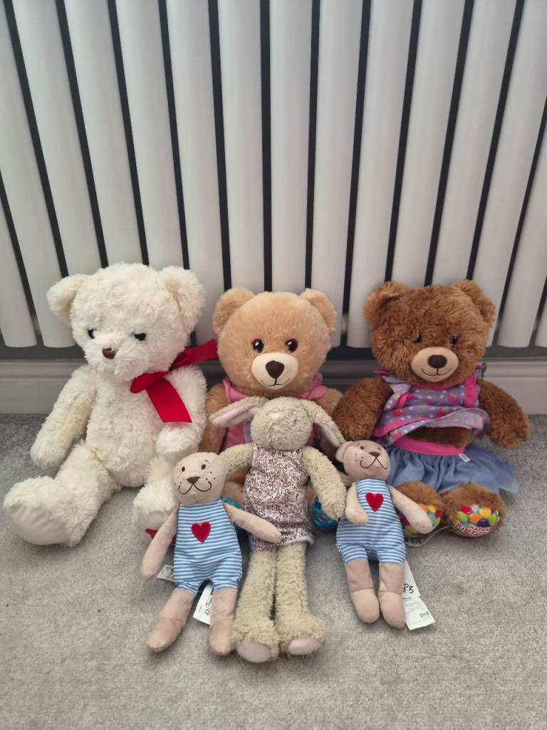 Bundle of 6 Plush Toys - Bears and Bunnies, As Good As New