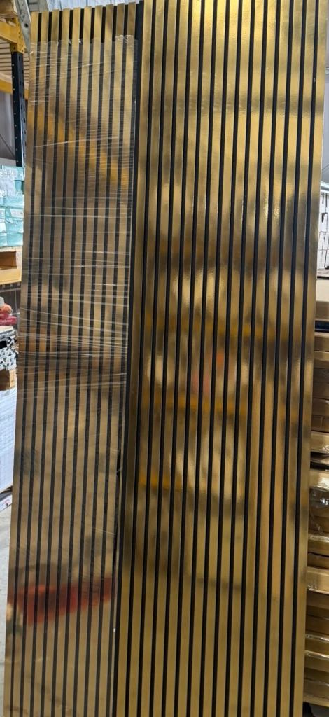 2 x Gold Acoustic Wood Panel 240cm x 60cm 