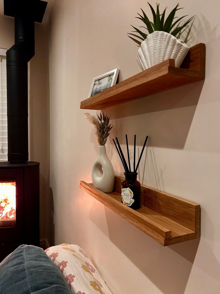 Solid Oak Picture Ledge Shelf | Floating Wall Display | Handmade