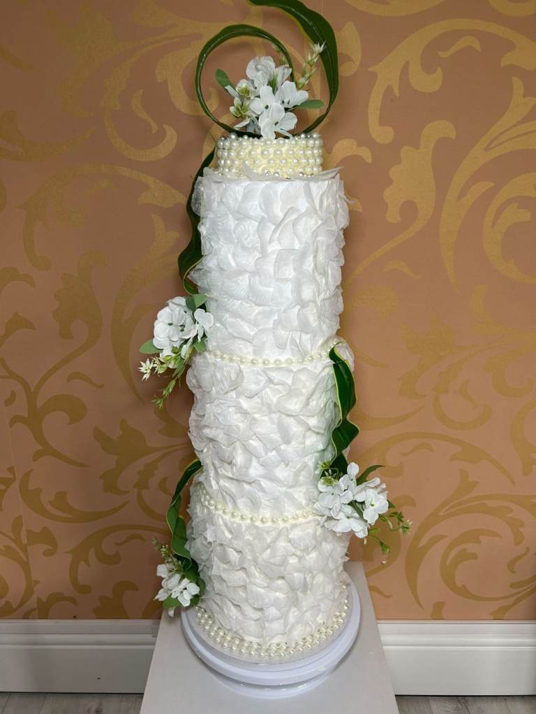 Wedding,Celebration,Dummy,Fake,Faux Wedding cake,Petals&Pearls 36" Tall,Stunning design